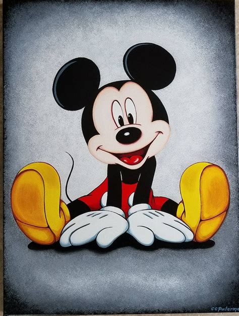 original hand painted mickey mouse acrylic etsy