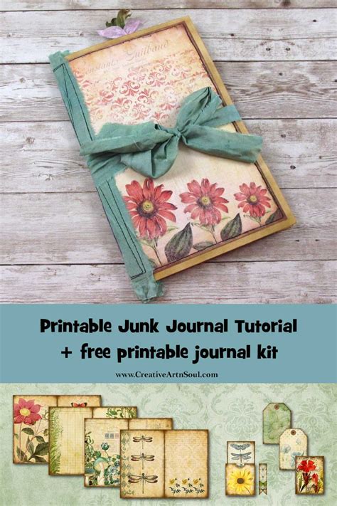 easy junk journal tutorial  printable journal kit creative