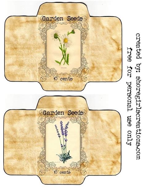 printable seed packets vintage seed packets diy seed packets