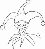 Coloring Gras Mardi Pages Mask Jester Colouring Masks sketch template