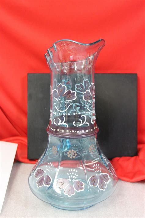 A Moser Hand Painted Glass Pitcher