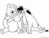 Eeyore Disneyclips Hugging Colouring sketch template