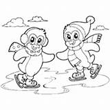 Skating Pages Penguin Coloring Penguins Ice Christmas Template Sheets Surfnetkids Winter Colouring Printable Books Kids Sketch sketch template