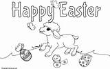 Easter Lamb Coloring Pages Printable Happy Print Kids sketch template