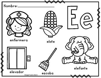 spanish alphabet coloring sheets  bilingual teacher world tpt