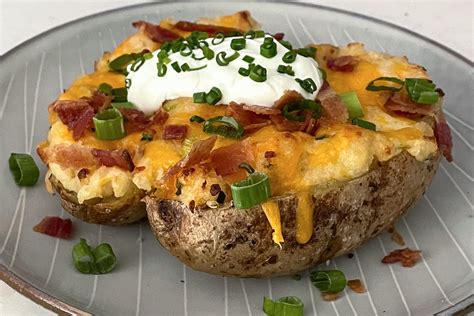 loaded baked potato recipe  lots  cheese bacon  kitchn