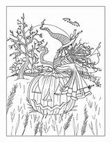 Coloring Halloween Pages Adult Adults Witch Printable Cute 3ctw Print Pdf Library Popular sketch template