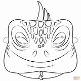 Iguana Leguan Maske Supercoloring Ausmalbild Lizard Ausdrucken Kategorien sketch template