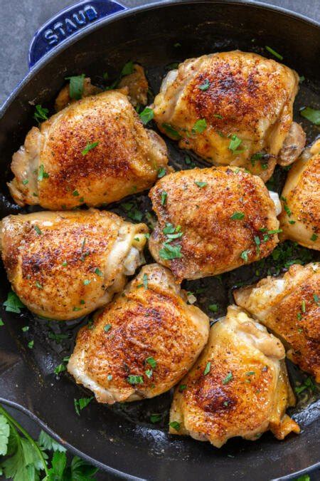 crispy baked chicken thighs only 4 ingredients momsdish