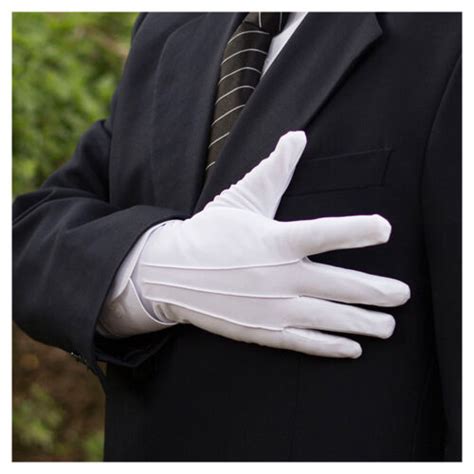 1pair White Formal Gloves Tuxedo Honor Guard Parade Inspection