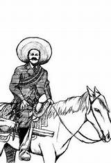 Villa Revolucion Mexicana Pancho Emiliano Personajes Zapata sketch template