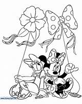 Minnie Daisy Coloring Mouse Pages Mickey Disney Duck Friends Color Donald Disneyclips Book Goofy Print Off sketch template