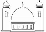 Masjid Mosque Moschee Gambar Moschea Mewarnai Ramadan Ausmalbild Bambini Disegni Ausdrucken Kostenlos Putih Hitam Kareem sketch template