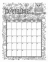 Coloring Calender Calendars Woojr Monthly Kalender Nov sketch template