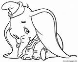 Dumbo Coloring Pages Cartoon Shy Printable sketch template