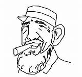 Fidel Castro sketch template