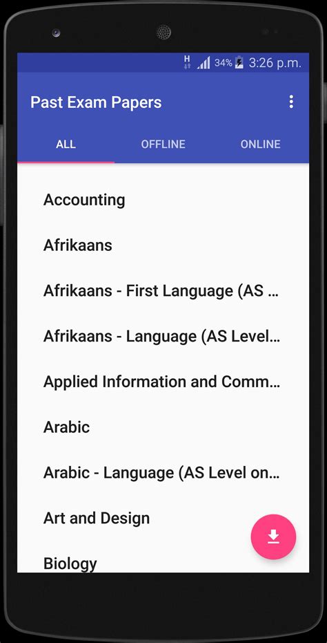 exam papers apk  android