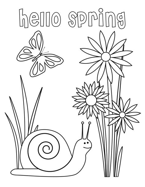 spring coloring pages printable