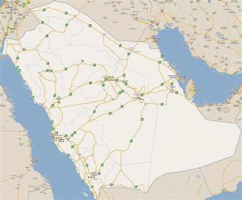 Large Detailed Road Map Of Saudi Arabia Saudi Arabia