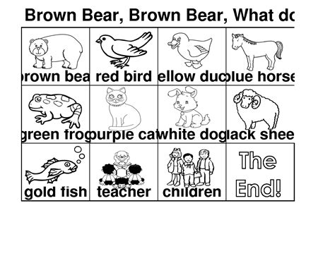 printable brown bear brown bear     activities clip art