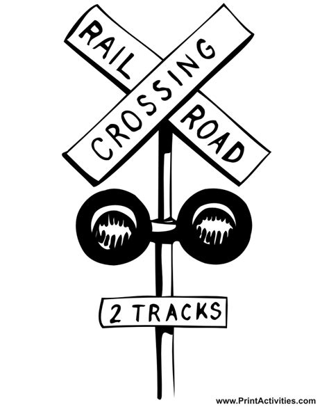 railroad coloring page railroad crossing