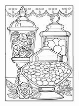 Candy Colouring Coloriages Adulte Colorier Gourmandises Tulamama Doverpublications Livres Dover Jars sketch template