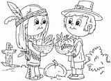 Coloring Pages Pilgrims Thanksgiving Printables November Popular sketch template