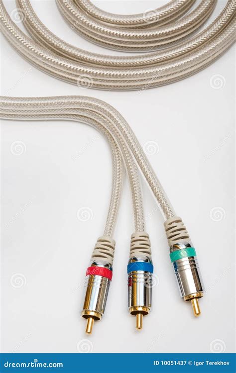component video cable stock image image  white power
