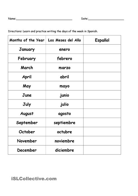 printable spanish months   year printable templates