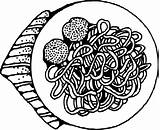 Espagueti Spaghetti Meatballs sketch template