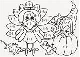 Thanksgiving Number Color Multiplication Coloring Pages sketch template