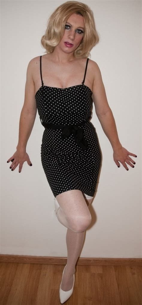 beautiful crossdressers polka dot dress