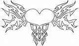 Wings Pages Coloring Fire Getcolorings Hearts sketch template