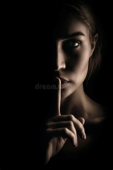 silence stock image image  eyes lady quiet expressions