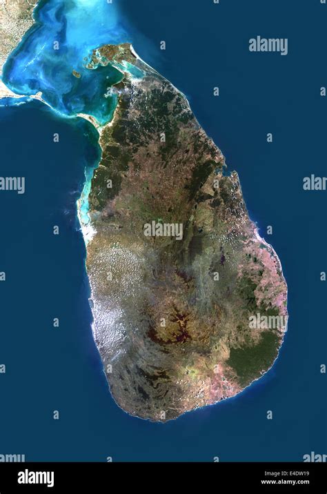 sri lanka asia true colour satellite image satellite view  sri lanka  image