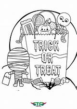 Trick Treat Coloring Halloween Pages Tsgos sketch template