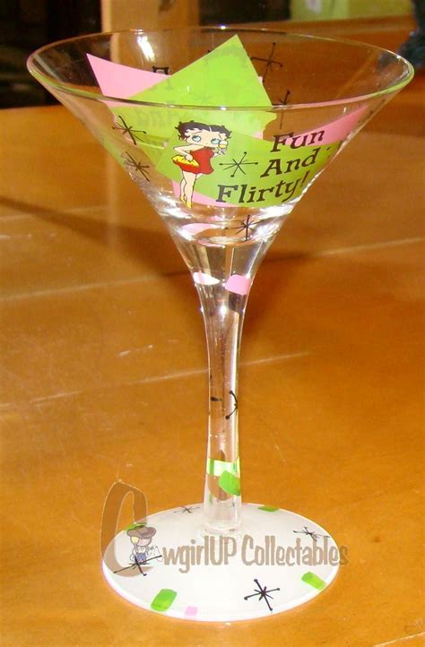 Fun And Flirty Betty Boop Martini Glass 7 Oz Betty Boop Boop Betties