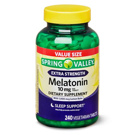 Spring Valley Extra Strength Melatonin Tablets 10 Mg 240 Count