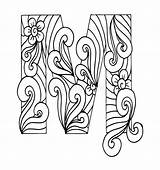 Zentangle Alfabet Gekritzelart Buchstabe Stilisierte Bokstav Brief Krabbelstijl Gestileerd Stiliserade sketch template