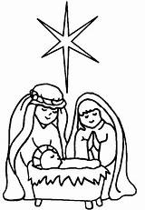 Jesus Baby Christmas Clipart Coloring Pages Printable Religious Born Clip Library Star sketch template