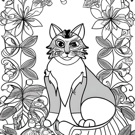 sitting cat coloring page creative fabrica