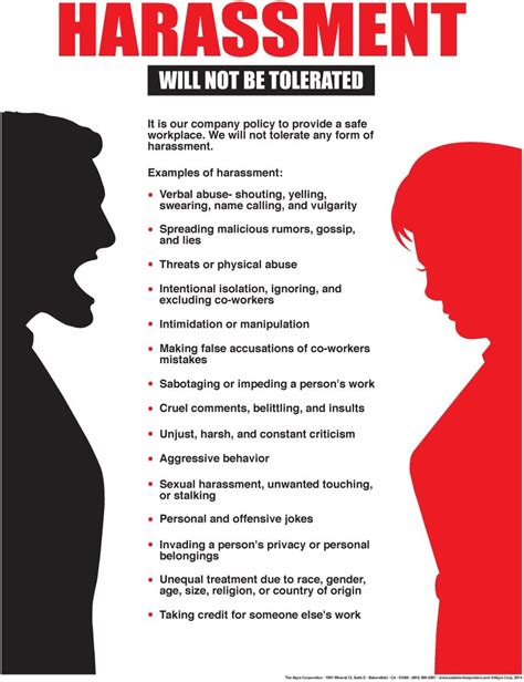 Workplace Harassment Poster 18 X 24 Poster 18 X 24 Amazon Ca