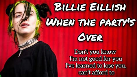 billie eilish   partys  lyrics youtube
