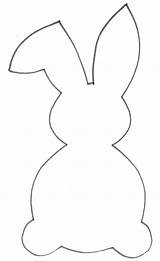 Bunny Outline Clipart Easter Clip Cut Library sketch template