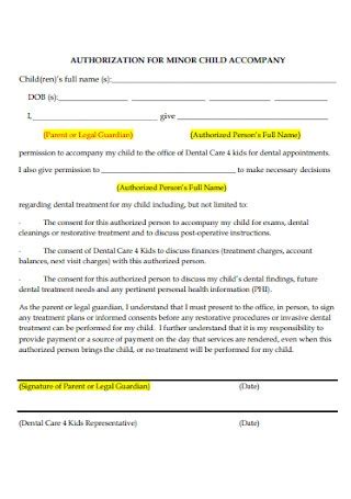 sample child authorization letters   ms word