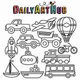 Transport Transportations Dailyarthub Dah sketch template