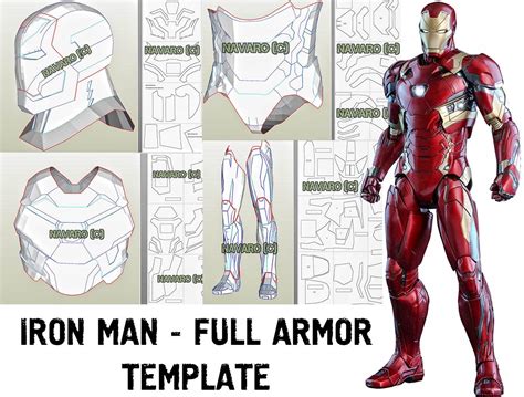 iron man mk  foam template iron man armor pattern etsy iron man