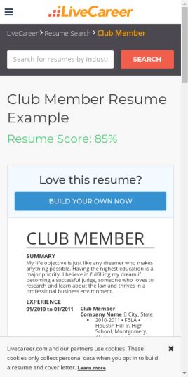 club resume  guides examples
