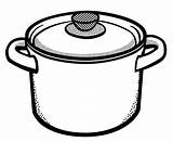 Pot Clipart Drawing Cooking Saucepan Pots Pan Kitchen Outline Vector Cliparts Printable Clip Transparent Crock Olla Cookware Lineart Line Stock sketch template