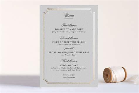 Classy Type Foil Pressed Menus By Kimberly Fitzsim Minted